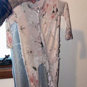 Posh Peanut Floral Kids Pajamas - Pink and Cream